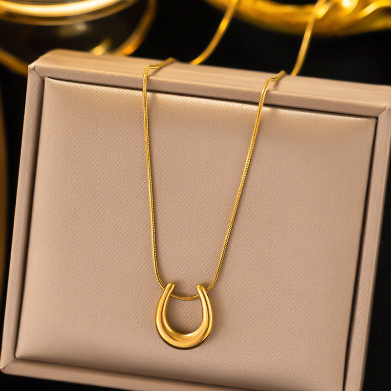 Gold-Plated Stainless Steel Geometric Pendant – Tarnish Resistant