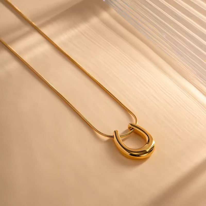 Gold-Plated Stainless Steel Geometric Pendant – Tarnish Resistant