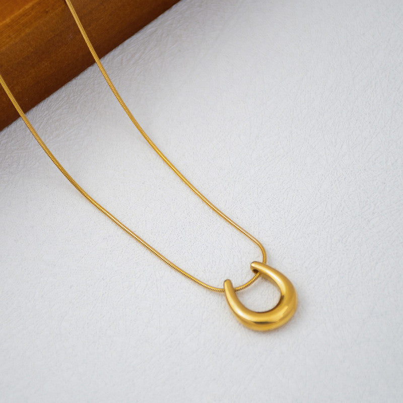 Gold-Plated Stainless Steel Geometric Pendant – Tarnish Resistant