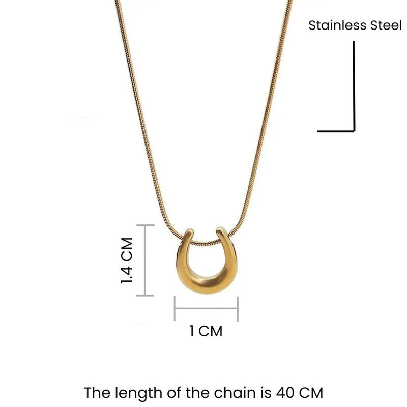 Gold-Plated Stainless Steel Geometric Pendant – Tarnish Resistant