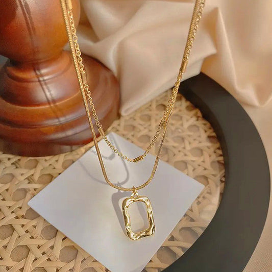 Refined Gold-Plated Layered Necklace – Anti-Tarnish Stainless Steel