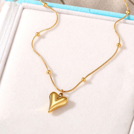 Gold-Plated Heart Pendant – Tarnish-Resistant Stainless Steel