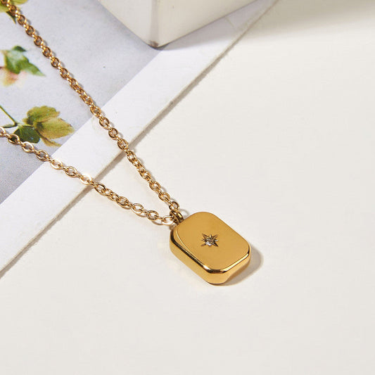 Gold-Toned Star Charm Necklace – Anti-Tarnish Finish