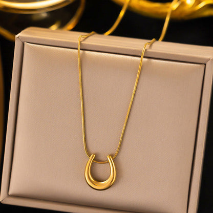 Gold-Plated Stainless Steel Geometric Pendant – Tarnish Resistant