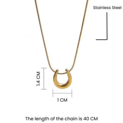 Gold-Plated Stainless Steel Geometric Pendant – Tarnish Resistant
