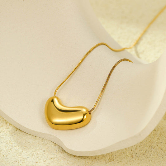Minimalist Golden Bean Necklace – Anti-Tarnish Finish