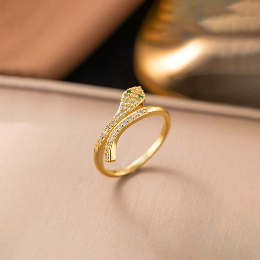 Minimalist Snake Ring – Adjustable, Durable, Anti-Tarnish