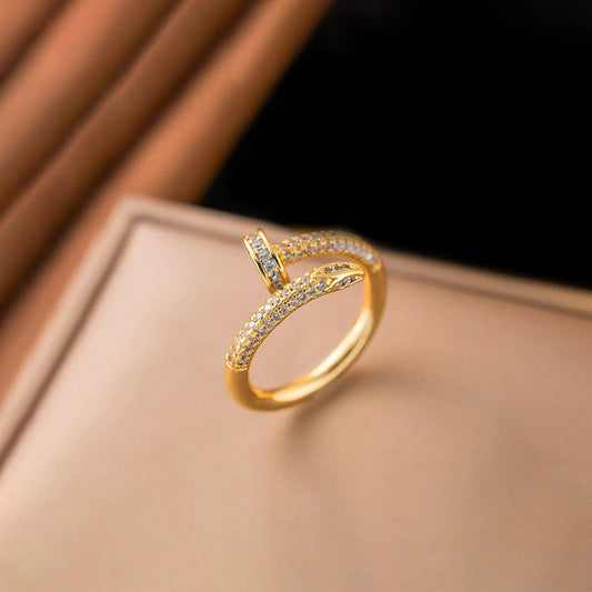 Bold Adjustable Nail Ring – Gold-Plated Anti-Tarnish Stainless Steel