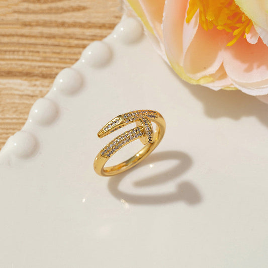 Bold Adjustable Nail Ring – Gold-Plated Anti-Tarnish Stainless Steel